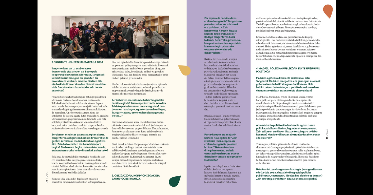 La revista especializada en economía social "Laia" dedica una entrevista en profundidad a Tangente 2 LAia18 BDSKoop 2 1