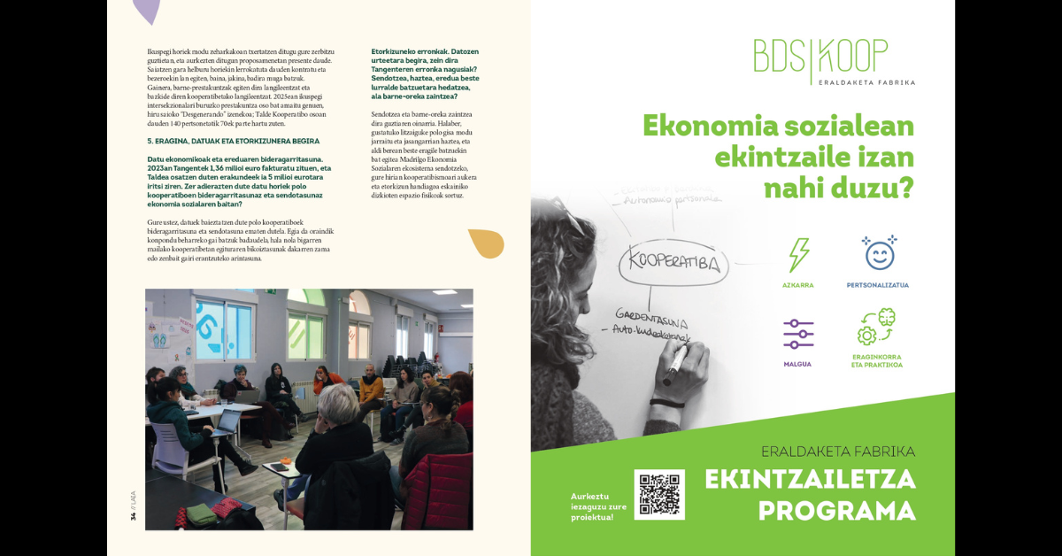 La revista especializada en economía social "Laia" dedica una entrevista en profundidad a Tangente 3 LAia18 BDSKoop